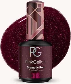 Pink Gellac - Dramatic Red - Gellak - Vegan - Rood - Shimmer Finish - 15 Ml