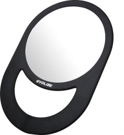Evolize Onbreekbare Spiegel Met Handvat - Ø 16,5 Cm - Ophangbaar - Rond - Handspiegel - Kappersspiegel - Reisspiegel - Make Up - Afmeting: 28 X 19 Cm - Zwart -Cosmetic Verkoop 1107x1200