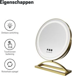 Marbor Make Up Spiegel Met LED Verlichting - Goud - Hollywood Mirror -Cosmetic Verkoop 1135x1200