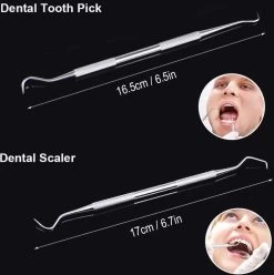 Compleet Tandarts Setje –4 Stuks Tandsteenhaakje – Tandartshaakje - Mondspiegel – Tandarts Gereedschap – Mondverzorging – Stainless Steel -Cosmetic Verkoop 1194x1200 4