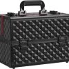 Make-upkoffer, Kapperskoffer, Cosmeticakoffer, Lege Nagelkoffer, Multikoffer, Afsluitbaar Voor Nageldesign/massageolie/fotoapparatuur, 34,7 X 22,2 X 25 Cm , Volledig Zwart HM-YAHEE-411233 -Cosmetic Verkoop 1200x1038