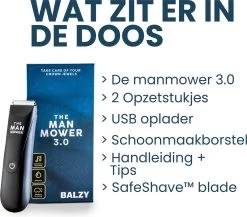 BALZY BushBuster 3.0 - Trimmer - Scheerapparaat - Haartrimmer - Bodygroomer - SafeShave Technologie - Waterdicht - Veilig Scheren - Oplaadbaar -Cosmetic Verkoop 1200x1052 4