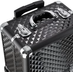 Dreamble Make-up Koffer - Make-up Trolley - Zwart - Rijdbaar - Met Wieltjes - Compact - 8 Vakken - Met Slot - 2 Sleutels -Cosmetic Verkoop 1200x1186 1