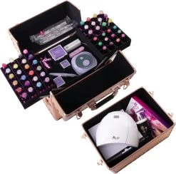 Koffer Groot Holo/Golden Rose XXL Met Opbergvakken -Cosmetic Verkoop 1200x1187