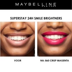 Maybelline SuperStay 24H Smile Brighters Lippenstift - 860 Crisp Magenta - Roze - Langhoudend -Cosmetic Verkoop 1200x1197 5
