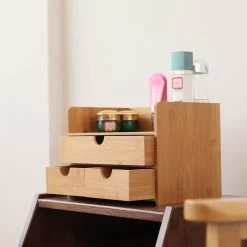 Merkloos Decopatent® Luxe Make-up Organizer Met 3 Lades - Cosmetica Organizer Make Up Met Schuiflade Bamboe Hout - Cosmeticahouder - Toren -Cosmetic Verkoop 1200x1200 156