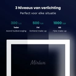 Mirlux Hollywood Spiegel Met Verlichting - Make Up - Visagie - Dimbaar LED Lampen Licht - Zwart -Cosmetic Verkoop 1200x1200 182
