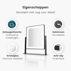 Mirlux Hollywood Spiegel Met Verlichting - Make Up - Visagie - Dimbaar LED Lampen Licht - Zwart -Cosmetic Verkoop 1200x1200 184