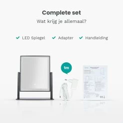 Mirlux Hollywood Spiegel Met Verlichting - Make Up - Visagie - Dimbaar LED Lampen Licht - Zwart -Cosmetic Verkoop 1200x1200 187