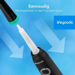 LifeGoods Opzetborstels - Voor Elektrische Tandenborstel - 4 Stuks - Zwart/Blauw -Cosmetic Verkoop 1200x1200 357
