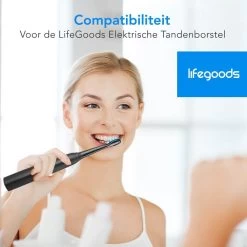 LifeGoods Opzetborstels - Voor Elektrische Tandenborstel - 4 Stuks - Zwart/Blauw -Cosmetic Verkoop 1200x1200 358