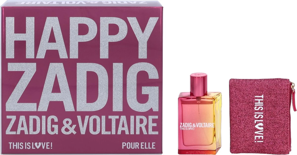 Zadig & Voltaire This Is Love! Giftset - 50 Ml Eau De Parfum + Toilettas - Geurengeschenkset 6 Zadig & Voltaire This Is Love! Giftset - 50 Ml Eau De Parfum + Toilettas - Geurengeschenkset - Afbeelding 4