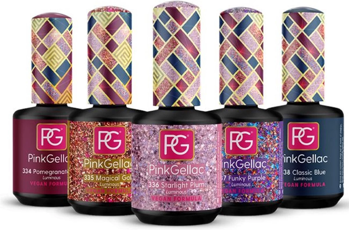 Pink Gellac - Color Box Luminous - Gellak - Set Van 3 Glitter En 2 Effen Kleuren 5 Pink Gellac - Color Box Luminous - Gellak - Set Van 3 Glitter En 2 Effen Kleuren - Afbeelding 3