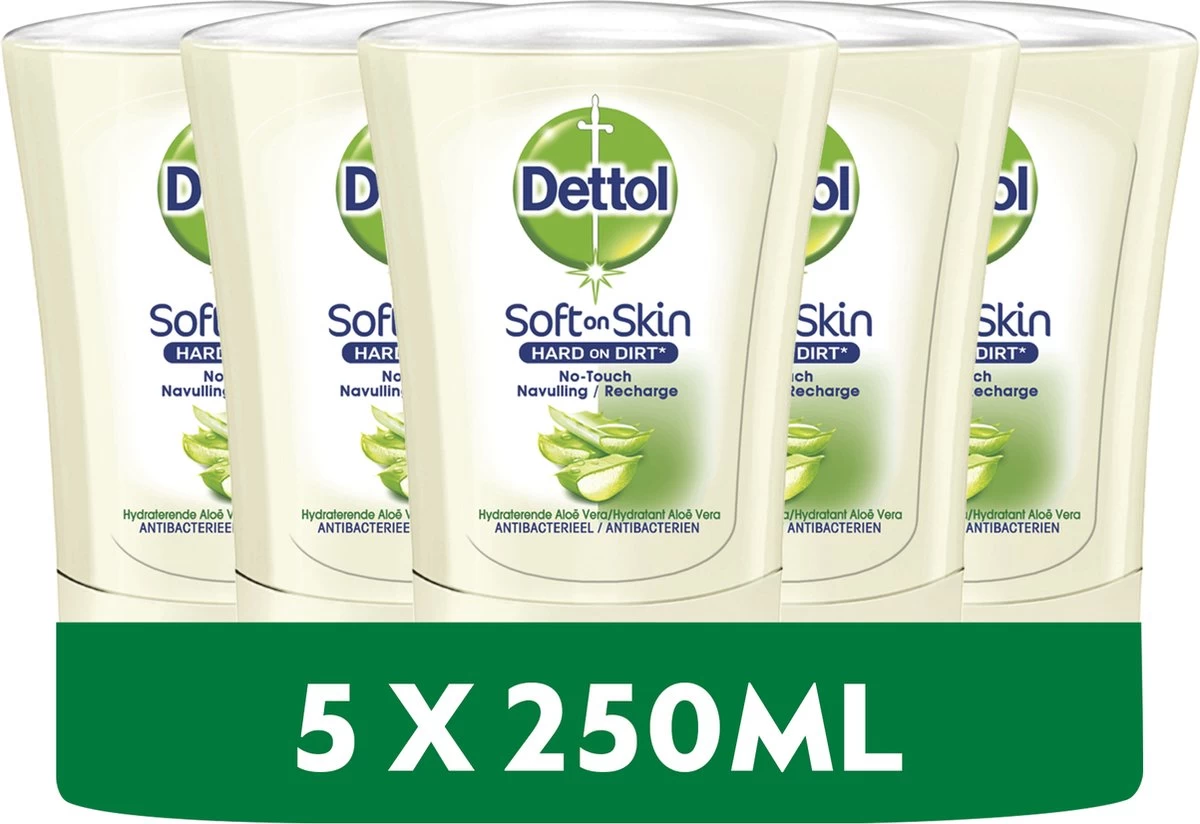 Dettol - Handzeep - No Touch Navulling - Antibacterieel - Aloe Vera - 250 Ml X5 9 Dettol - Handzeep - No Touch Navulling - Antibacterieel - Aloe Vera - 250 Ml X5 - Afbeelding 7