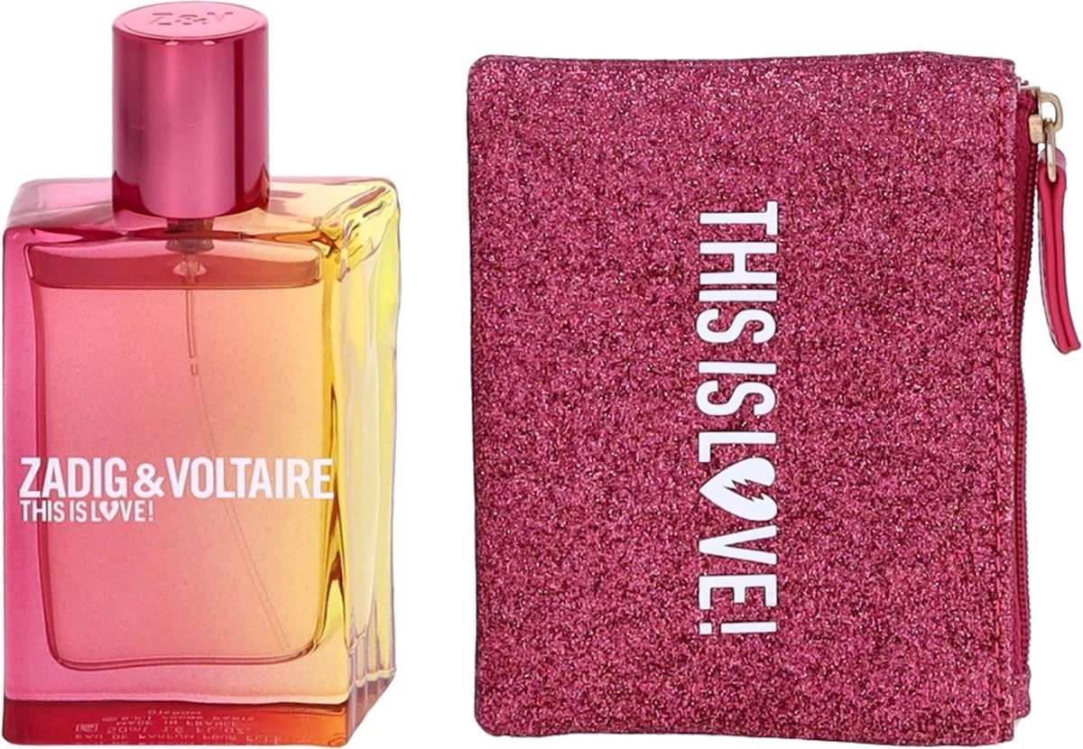 Zadig & Voltaire This Is Love! Giftset - 50 Ml Eau De Parfum + Toilettas - Geurengeschenkset 4 Zadig & Voltaire This Is Love! Giftset - 50 Ml Eau De Parfum + Toilettas - Geurengeschenkset - Afbeelding 2