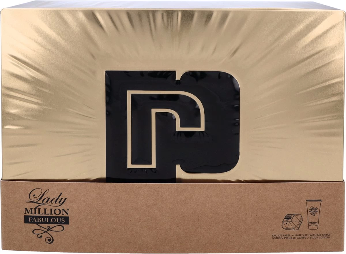 Paco Rabanne - Lady Million Fabulous Giftset - 50 Ml Eau De Parfum Spray + 75 Ml Bodylotion - Dames 5 Paco Rabanne - Lady Million Fabulous Giftset - 50 Ml Eau De Parfum Spray + 75 Ml Bodylotion - Dames - Afbeelding 3