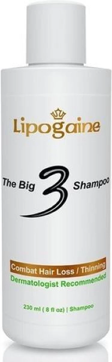 Lipogaine Big 3 Haargroei Shampoo-tegen Haaruitval- Anti Roos- Met 1% Ketoconazol En Biotine- 230 Ml 3 Lipogaine Big 3 Haargroei Shampoo-tegen Haaruitval- Anti Roos- Met 1% Ketoconazol En Biotine- 230 Ml