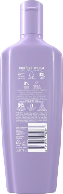 Andrélon Krul Care Shampoo - 6 X 300 Ml - Voordeelverpakking -Cosmetic Verkoop 391x1200