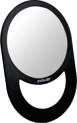 Evolize Onbreekbare Spiegel Met Handvat - Ø 16,5 Cm - Ophangbaar - Rond - Handspiegel - Kappersspiegel - Reisspiegel - Make Up - Afmeting: 28 X 19 Cm - Zwart -Cosmetic Verkoop 753x1200
