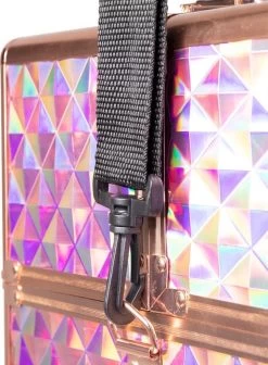 Koffer Groot Holo/Golden Rose XXL Met Opbergvakken -Cosmetic Verkoop 883x1200