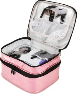 YONO Nagellak Tas - Nagelkoffer Beautycase - Cosmetica Koffer - Manicure Organizer - Roze -Cosmetic Verkoop 981x1200